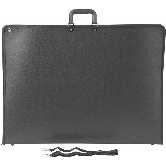 Dokumentmappe, A2, ark 420x600 mm, str. 74x55 cm, svart, 1 stk.