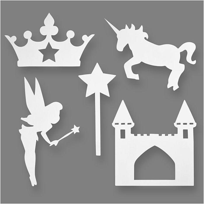 Eventyr, H: 13,5-27,5 cm, B: 9,5-25 cm, 230 g, hvit, 16 stk./ 1 pk.