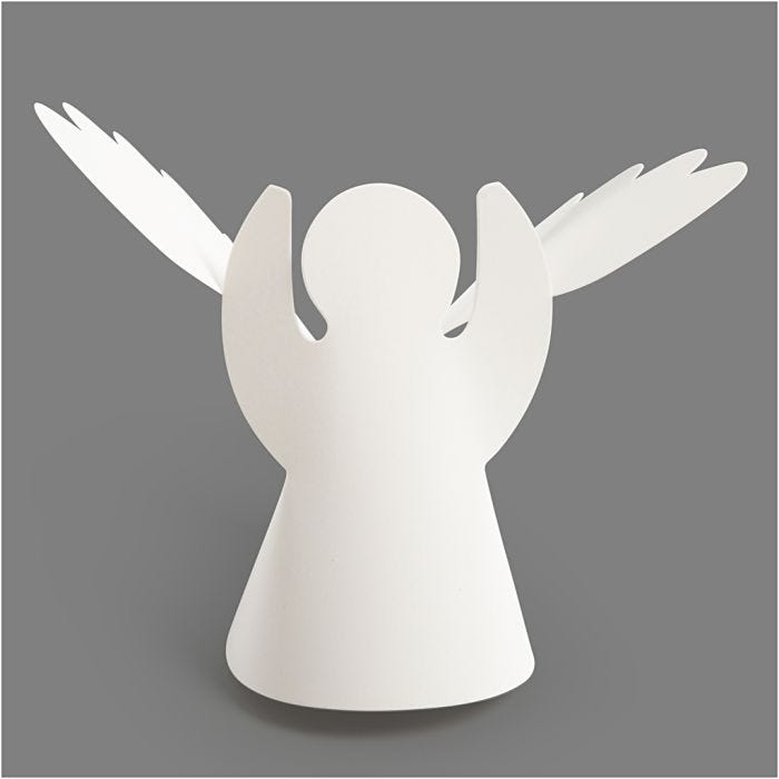 Engel, H: 10,5 cm, dia. 7 cm, 230 g, hvit, 25stk./ 1 pk.