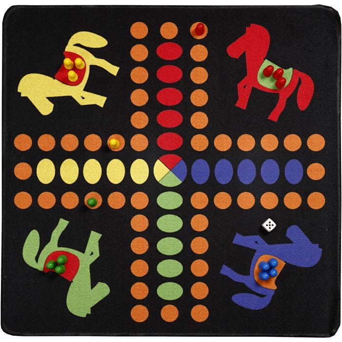 Gigant ludo, 100x100 cm, 1 sett