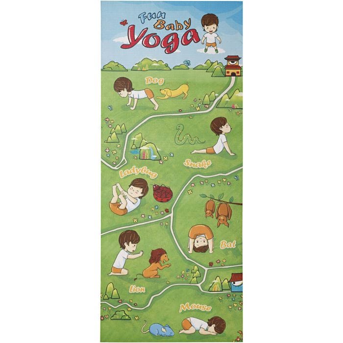 Yogamatte til barn, str. 145x61x0,6 cm, 5 stk./ 1 pk.