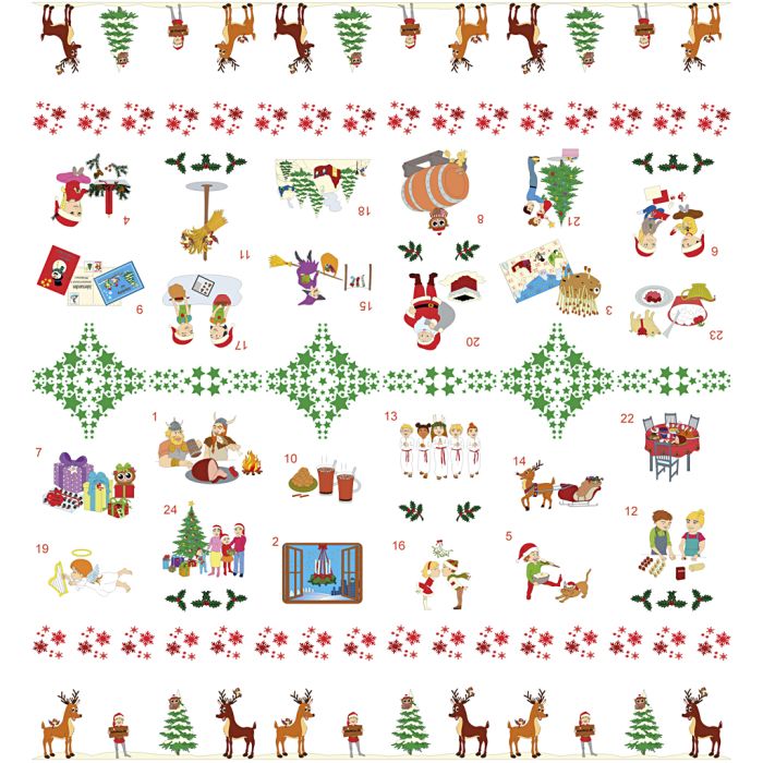 Samtaleduk julekalender, B: 140, 2.50 m/ 1 stk.