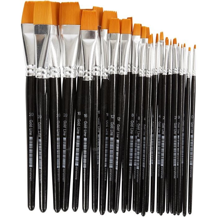 Gold Line pensler, nr. 0-22, L: 17-21,5 cm, B: 1-22 mm, 66 stk./ 1 pk.