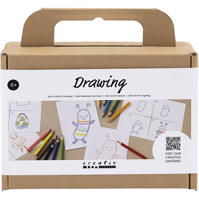 Mini DIY Kit Tegne, Monstre, 1 pk.