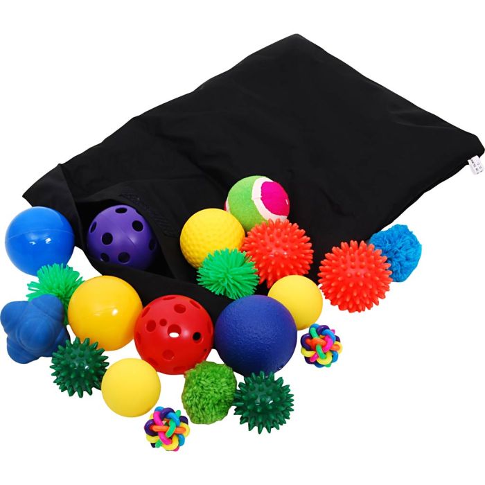 Sett med sanseballer, dia. 50-70 mm, 20 deler/ 1 pk.