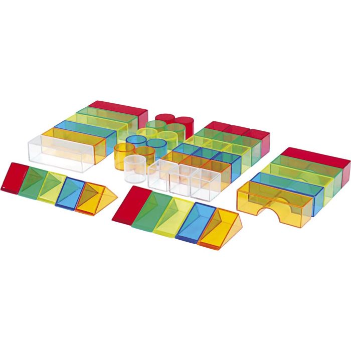 Gjennomsiktige klosser, Passer til lysbord, 50 deler/ 1 pk.