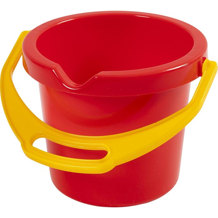 dantoy Bøtte med Sterk Hank, H: 14 cm, 1 l, rød, 1 stk.