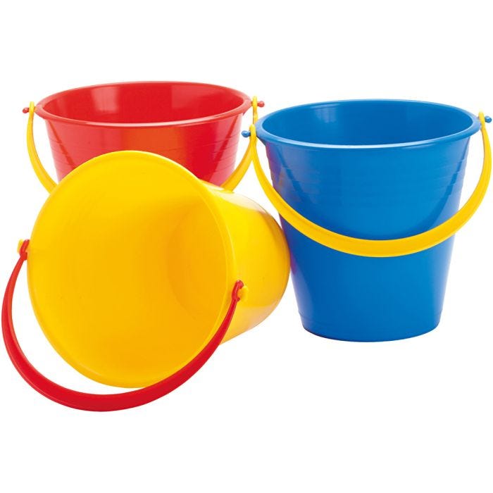 dantoy Bøtter med Helletut, H: 15 cm, 2 l, rød, 1 stk.