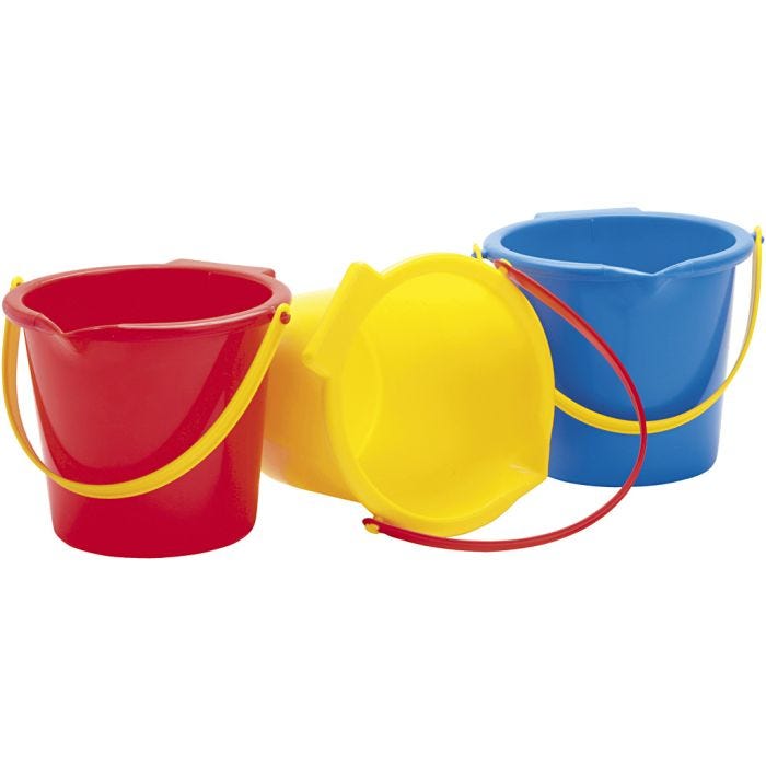 dantoy Bøtter med Helletut, H: 15 cm, 2 l, gul, 1 stk.
