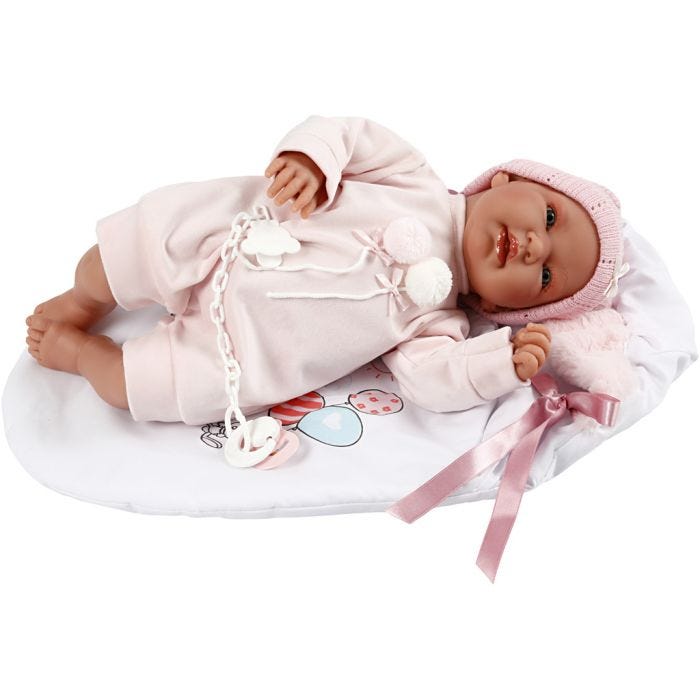 Babydukke, 44 cm, lys rød, 1 pk.