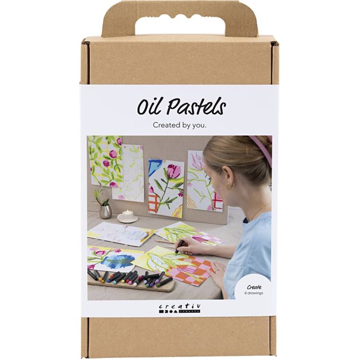 DIY Kit Oljepastell, Blomst, ass. farger, 1 pk.