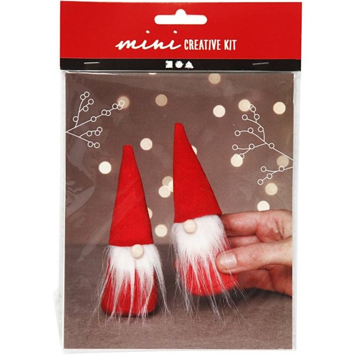 Mini DIY Kit, nesenisser, 12 cm, rød, 1 pk.
