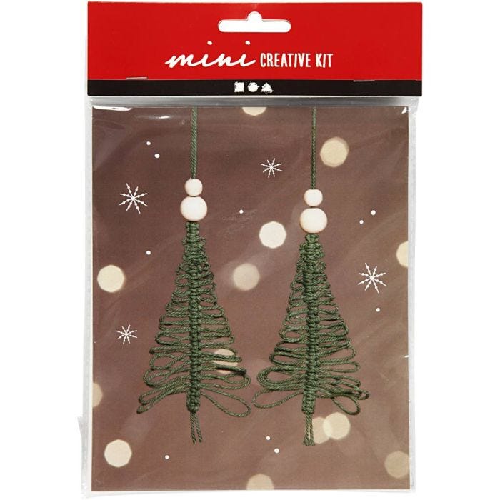 Mini DIY Kit, macramaé juletre, 11 cm, 1 pk.