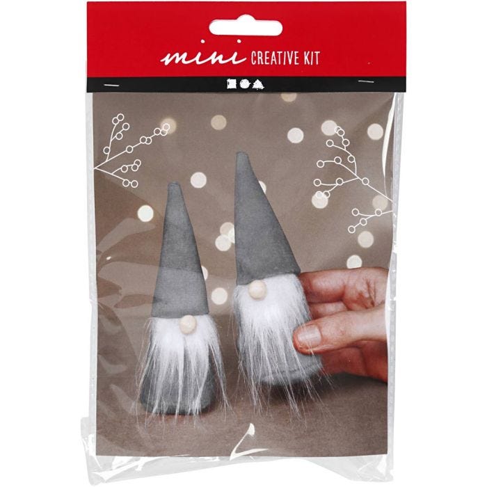 Mini DIY Kit, Nesenisser, H: 12 cm, grå, 1 pk.