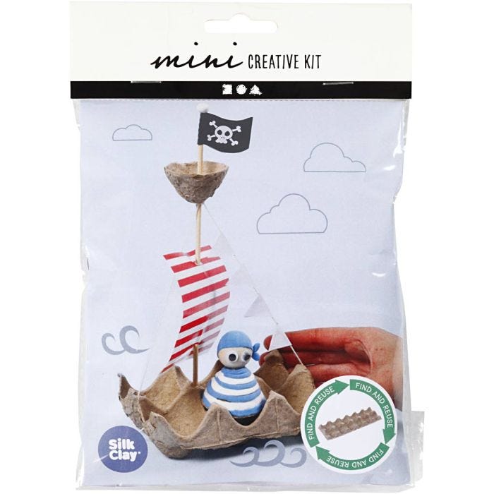 Mini DIY Kit, Eggbrett piratskip, 1 pk.