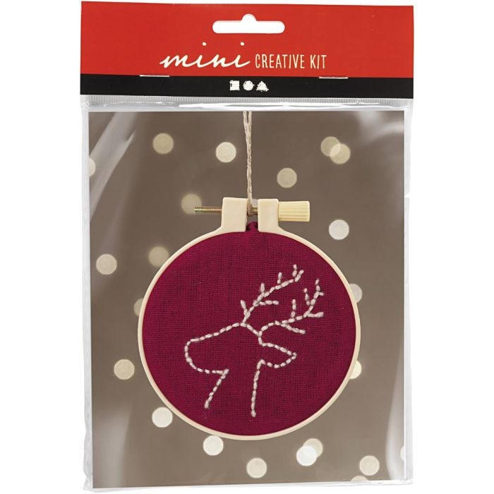 Mini DIY Kit Brodering, Reinsdyr, 1 pk.