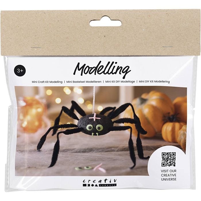 Mini DIY Kit Modellering, Edderkopp, 1 pk.