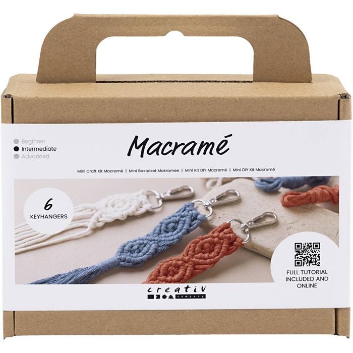 Mini DIY Kit Makramé , Nøkkelringer, 1 pk.