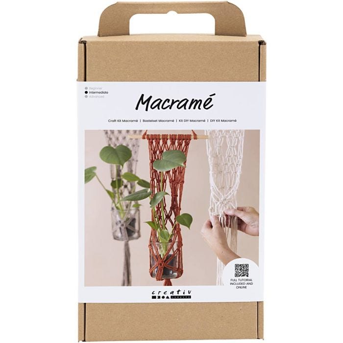 DIY Kit Makramé , Blomsterhenger, 1 pk.