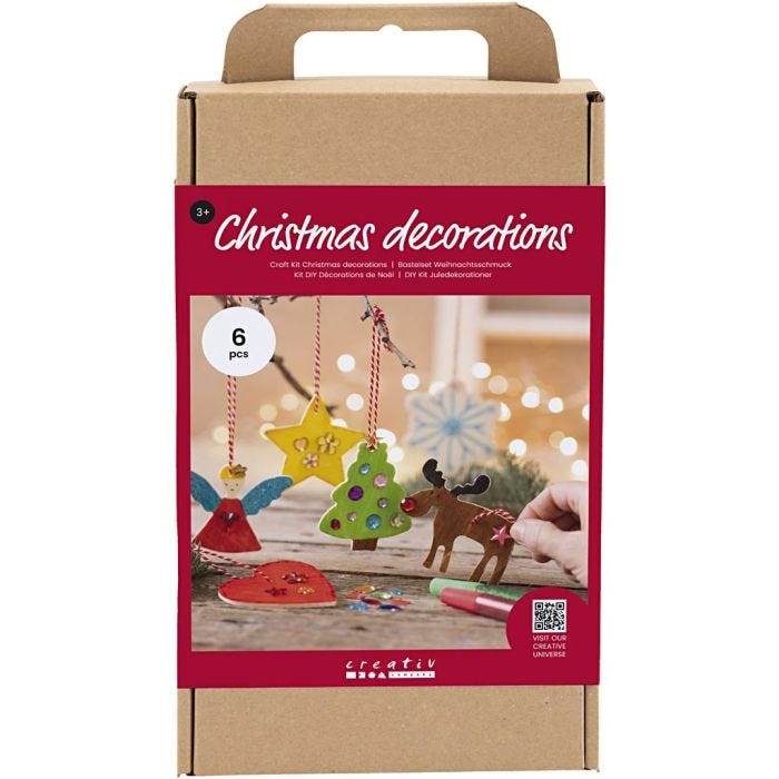 DIY Kit Julepynt, Fargelegging, 1 pk.