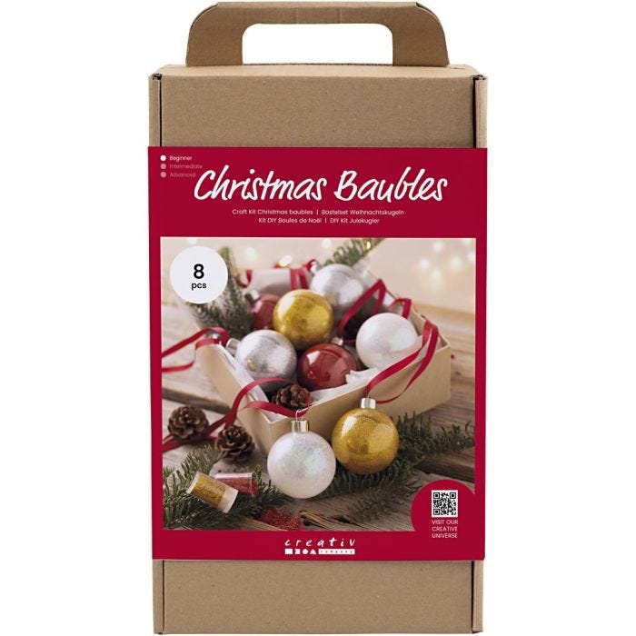 DIY Kit Julekuler, Glitter, 1 pk.