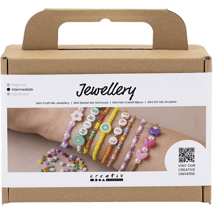 Mini DIY Mix Smykker, Fargerike armbånd, 1 pk.