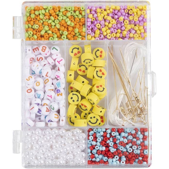 DIY Mix Smykker, Regnbuemiks, regnbuefarger, 1 pk.