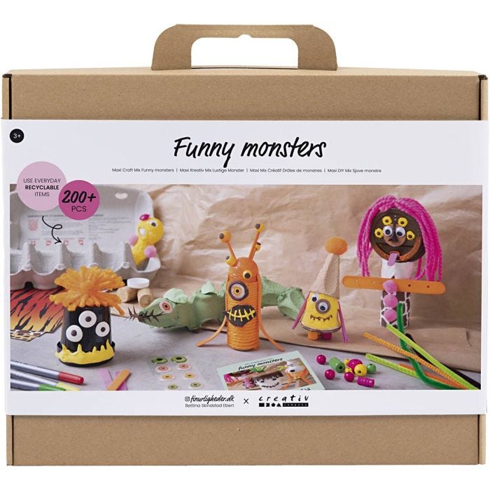 Maxi DIY Mix Funny Monsters, ass. farger, 1 pk.