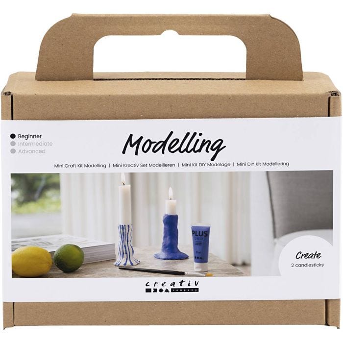 Mini DIY Kit Modellering, Lysestaker, ultra marine, 1 pk.