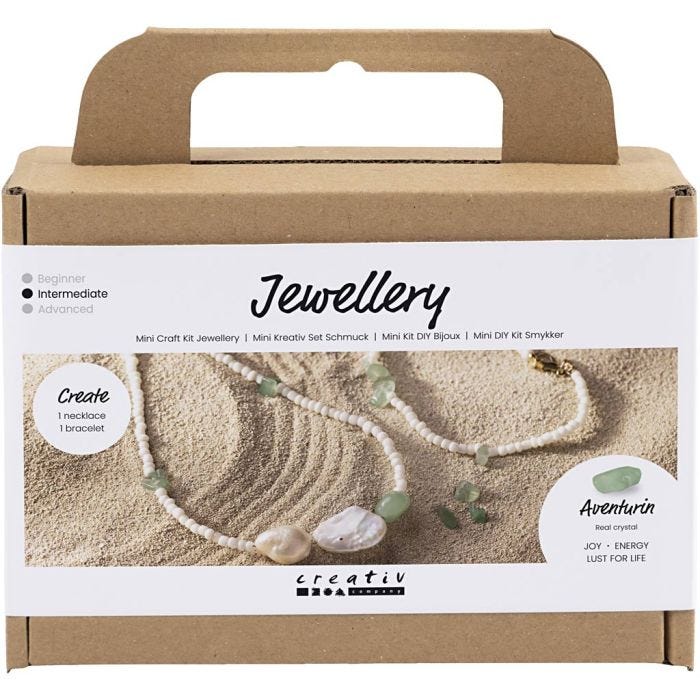 Mini DIY Kit Smykker, Aventurine halskjede og armbånd, 1 pk.