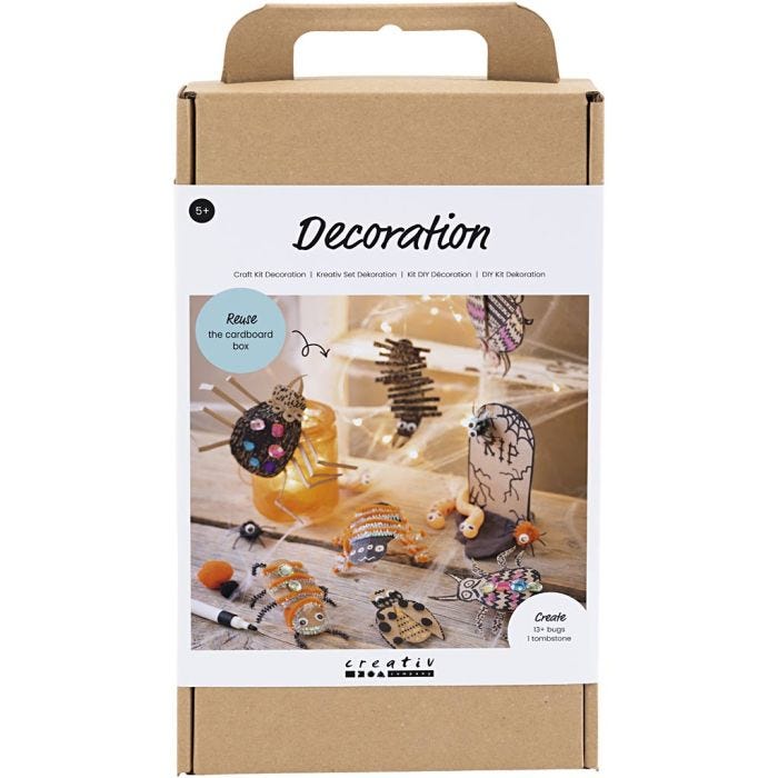 DIY Kit Dekorasjon, Insekter, ormer og gravsteiner, ass. farger, 1 pk.