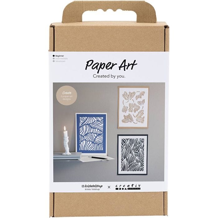 DIY Kit Papirkunst, Bilder for oppheng
, off white, 1 pk.