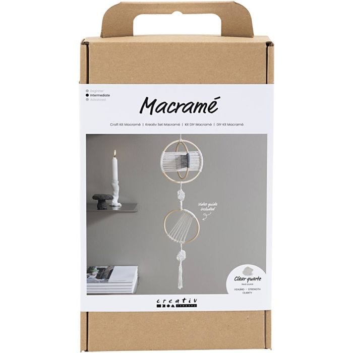 DIY Kit Makramè, Mobil, grå, off white, 1 pk.