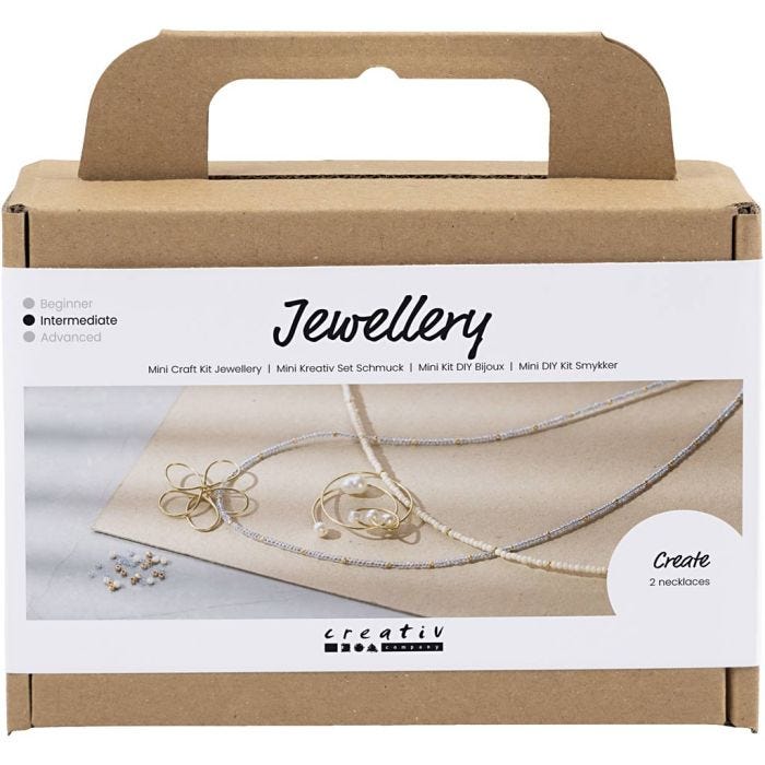 Mini DIY Kit Smykker, Halskjede med trådanheng, forgylt, 1 pk.
