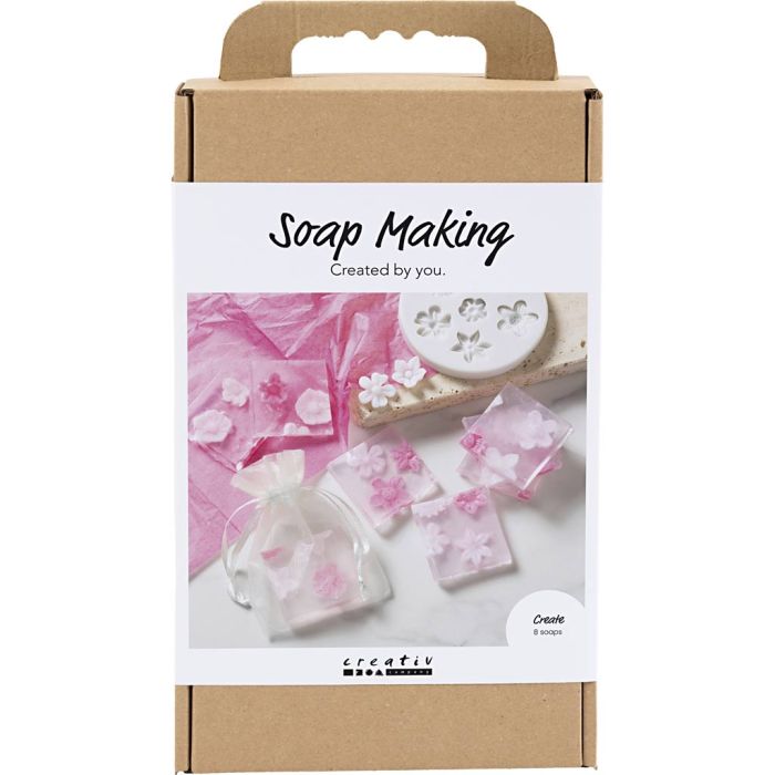 DIY Kit Såpefremstilling, Blomster, rosa/pink, 1 pk.