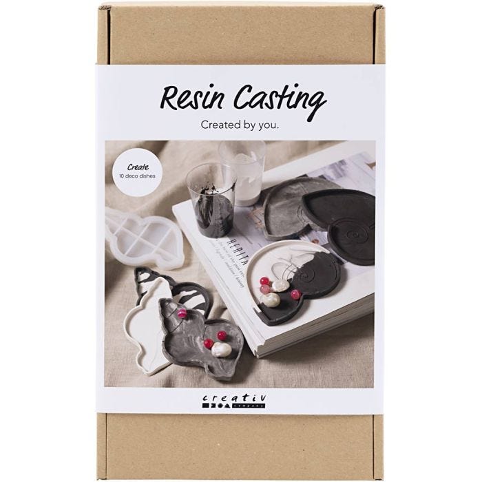 DIY Kit Resin Støping, Konkylie, svart, hvit, 1 pk.