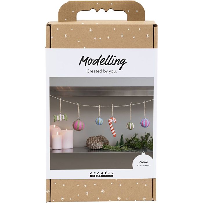 DIY Kit Modellering, Julepynt av pulp, ass. farger, 1 pk.