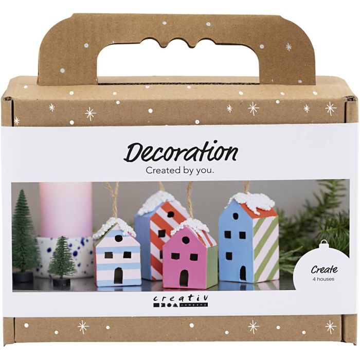 Mini DIY Kit Dekorasjon, Hus, colorful, 1 pk.