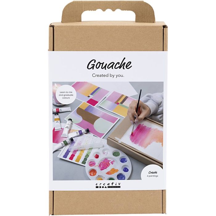 DIY Kit Gouache , Malerier, ass. farger, 1 pk.