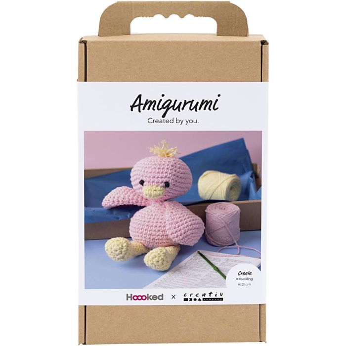 DIY Kit Amigurumi, Andunge, lys pink, lys gul, 1 pk.