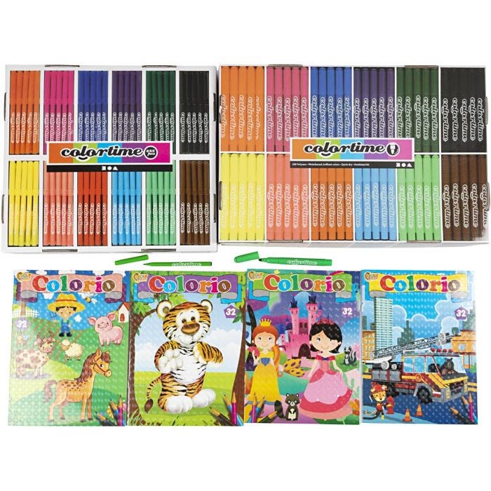 Sett med fargeleggingsbøker
, 1 pk.