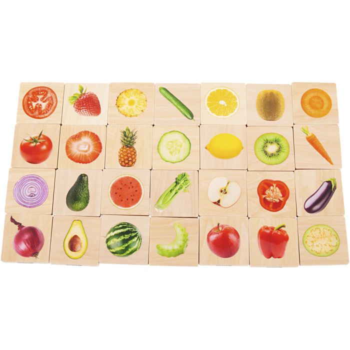 Match frukt og grønnsaker, str. 7x7 cm, 1 stk.