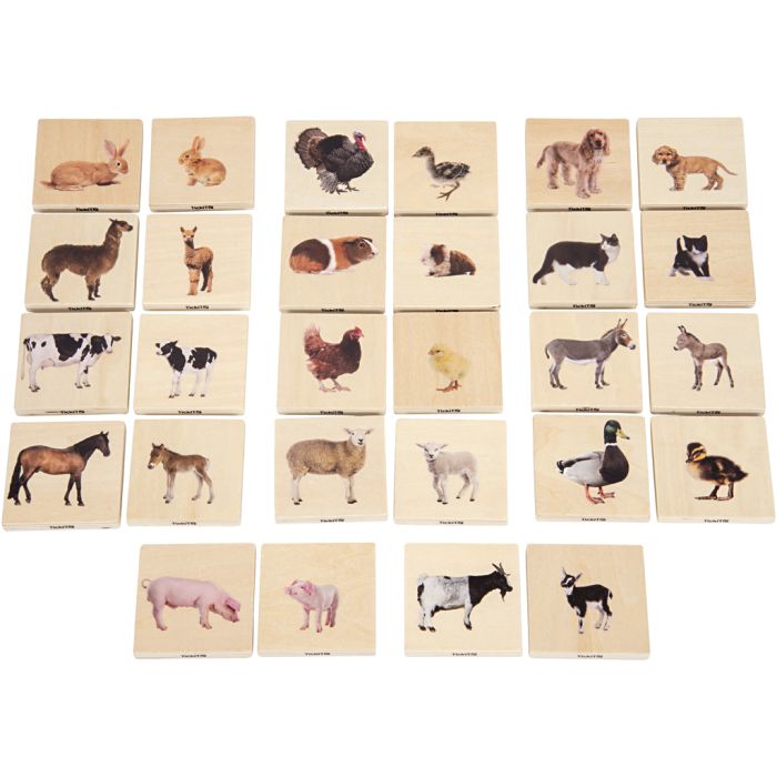 Match Bondegårdsdyr, str. 7x7 cm, 1 stk.