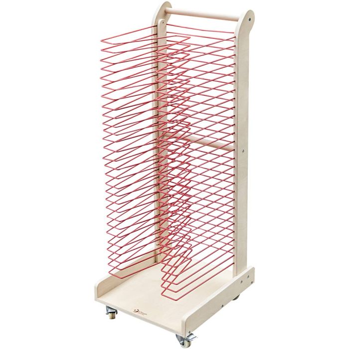 Tørkestativ med hjul, H: 121,3, L: 40 cm, B: 40 cm, 1 stk.