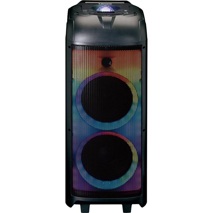 PA-høyttaler med LED-lys og mikrofoner, str. 30x78x30 cm, 1 stk.