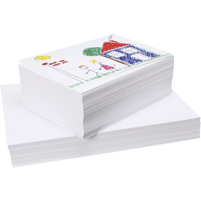 Tegnepapir av kvalitet, A3,A4, 130+160 g, hvit, 750 ark/ 1 pk.