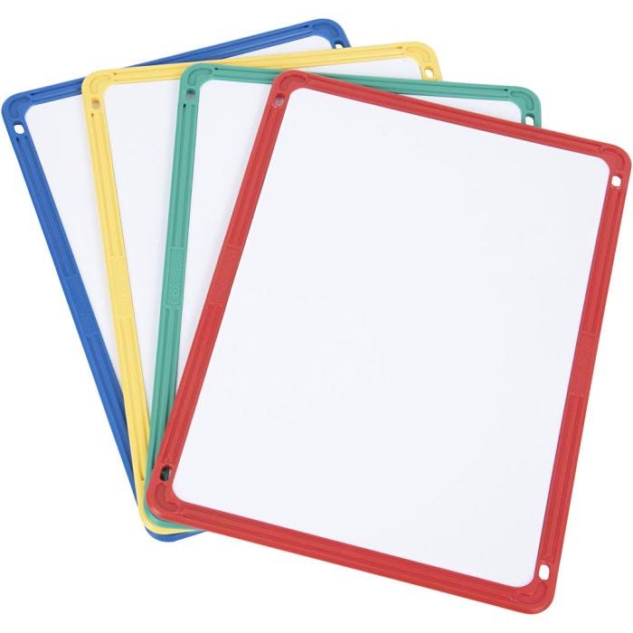 Magnetisk Whiteboard-tavle, L: 28 cm, B: 22 cm, Farge kan variere , 4 stk./ 1 pk.