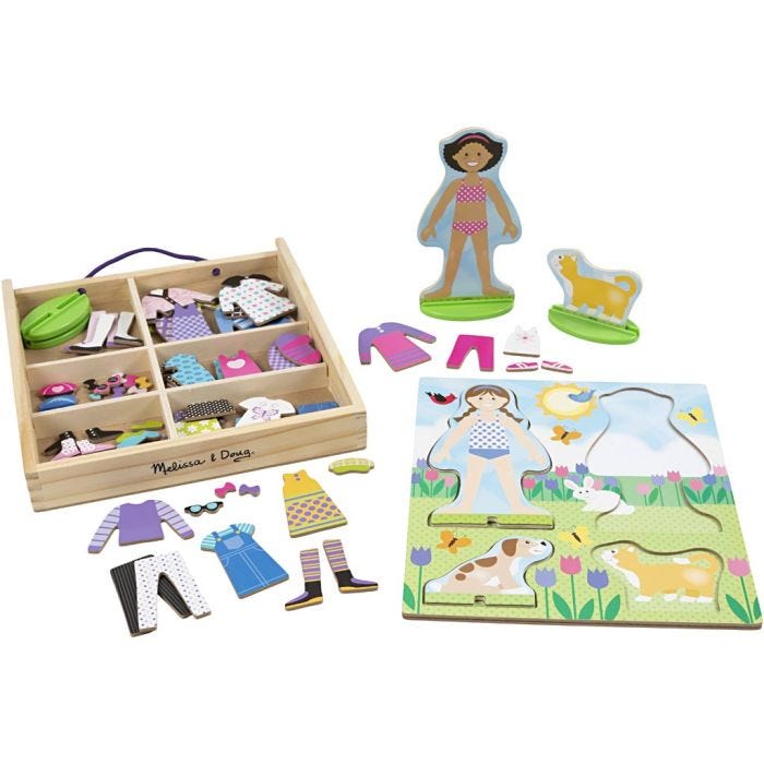 Melissa &amp; Doug Magnetiske utkledningsdukker, Bestevenner , 78 deler/ 1 pk.