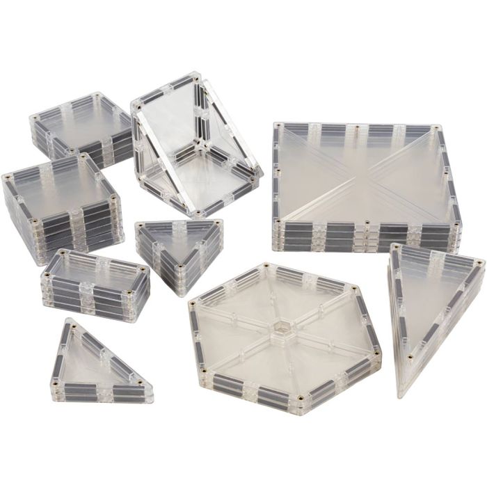 Connetix Magnetisk Leke, klar, transparent, 34 stk./ 1 pk.