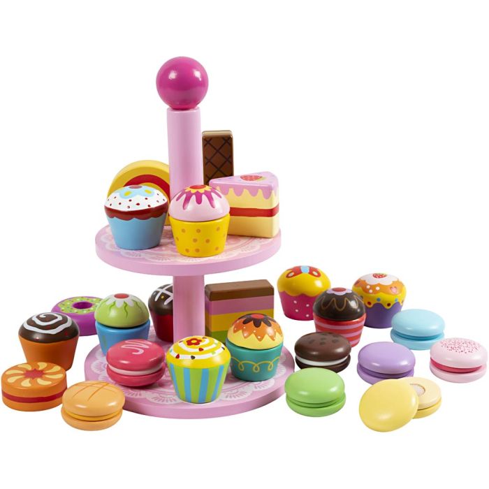 Kakestativ med kaker, 24 deler/ 1 sett